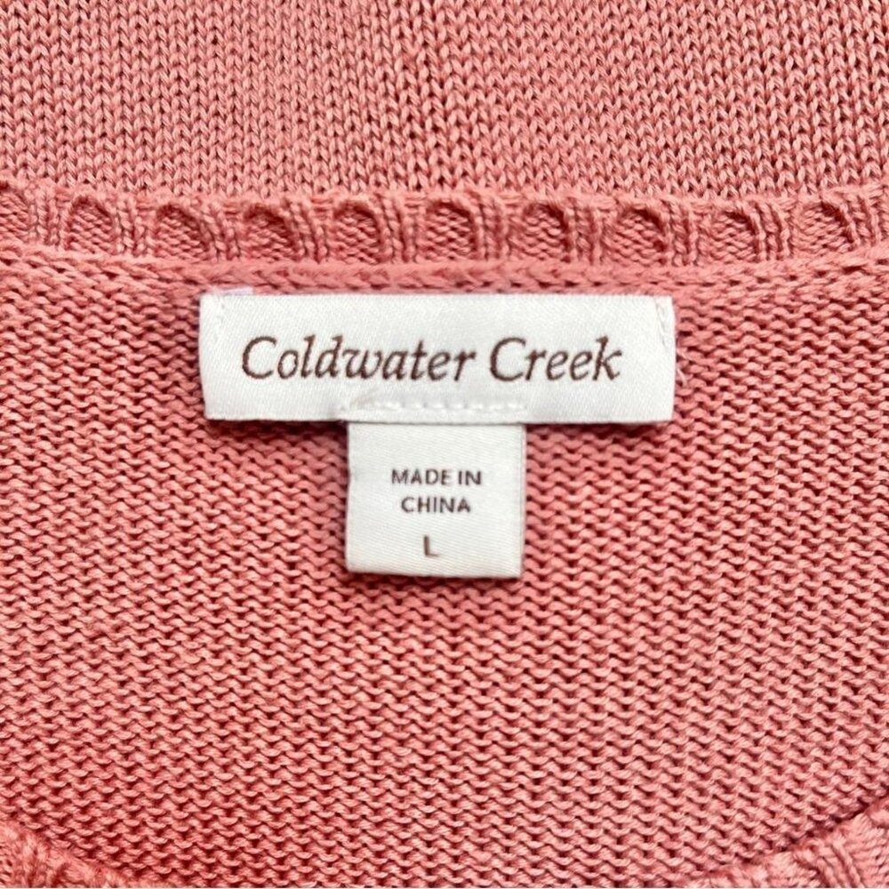 Coldwater Creek Women's Pink and White Jumper - Picture 5 of 6